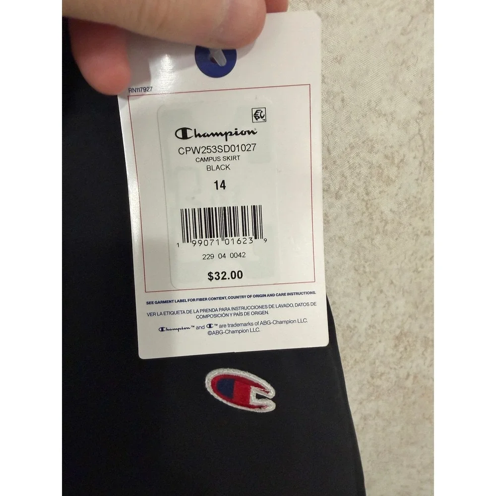 Champion Campus Skirt Black Womens Size 14 Athletic Casual Mini Skirt Athleisure